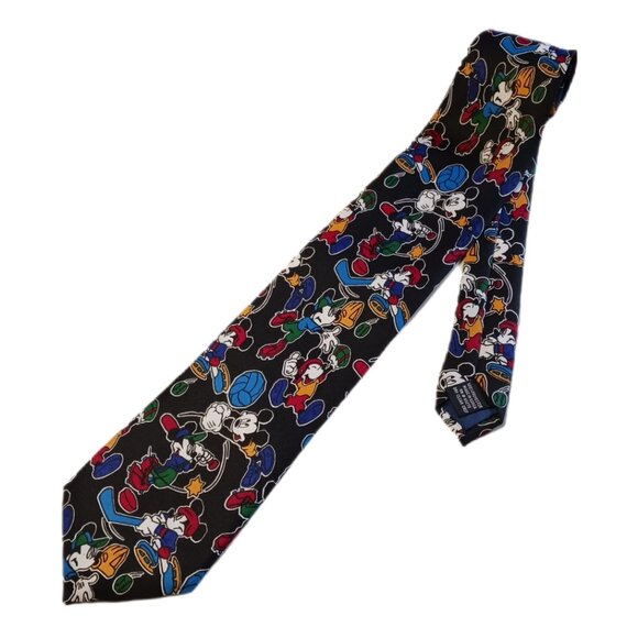 Balancine Inc Mickey Mouse Sports Mens Necktie Mickey And Co Ornate Tie Disney - Picture 1 of 8